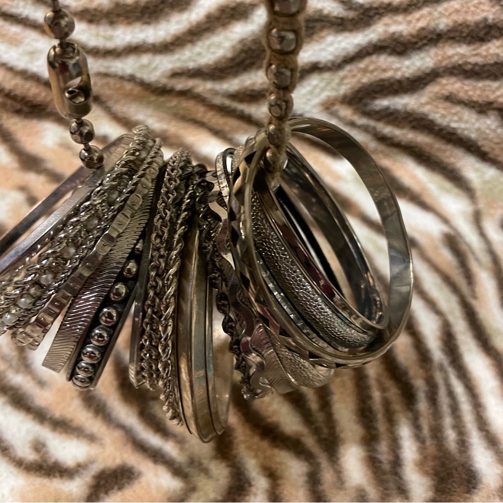 Stack Of Silver Bangles. - image 2